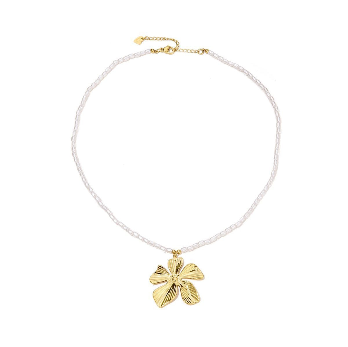 Parel ketting met bloem