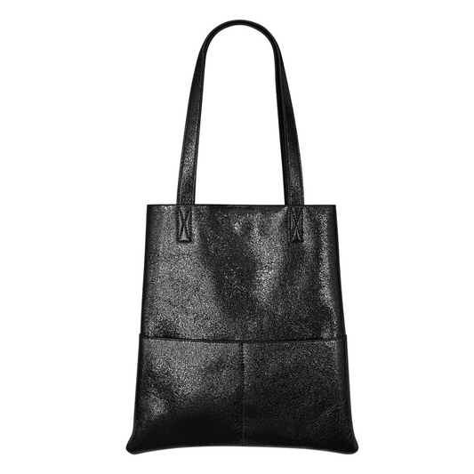 Metallic shopper - zwart