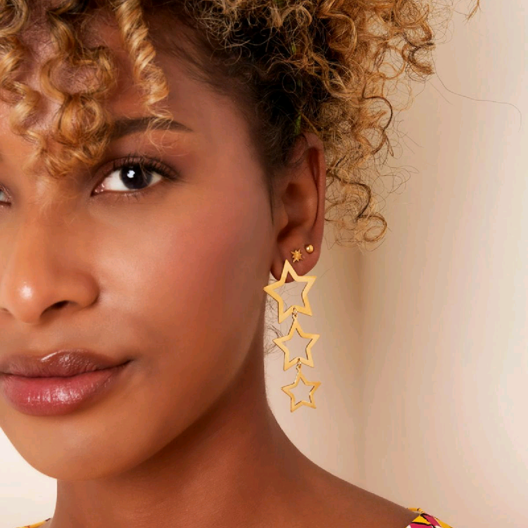 Sterren oorbellen - zilver