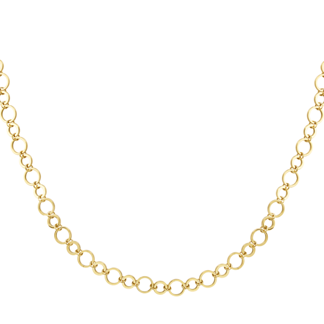 Ketting ronde schakels - goud