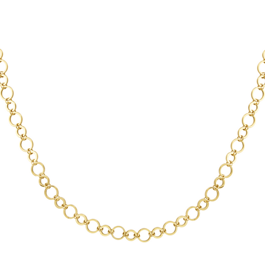 Ketting ronde schakels - goud