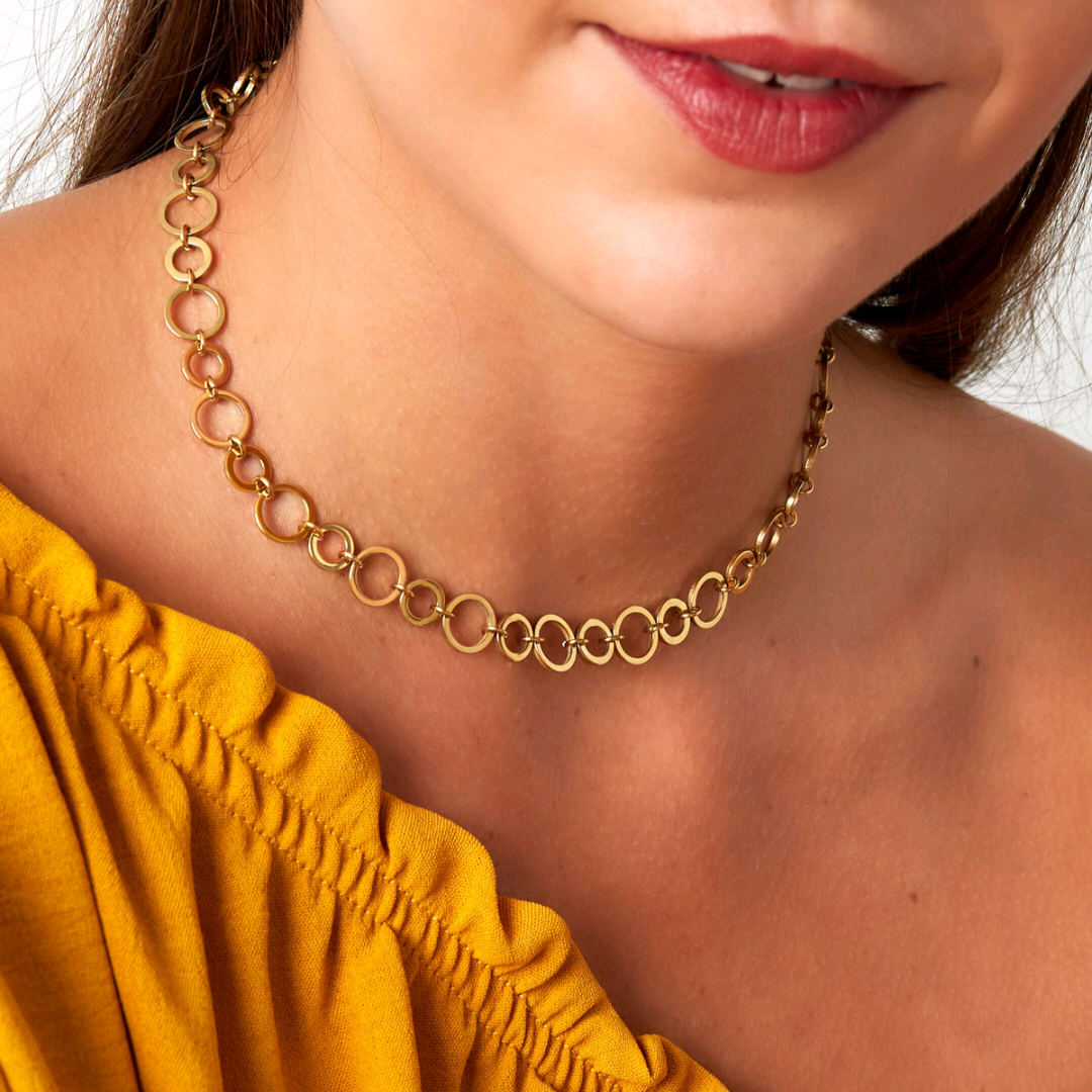 Ketting ronde schakels - zilver