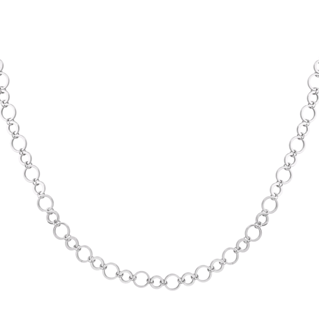 Ketting ronde schakels - zilver