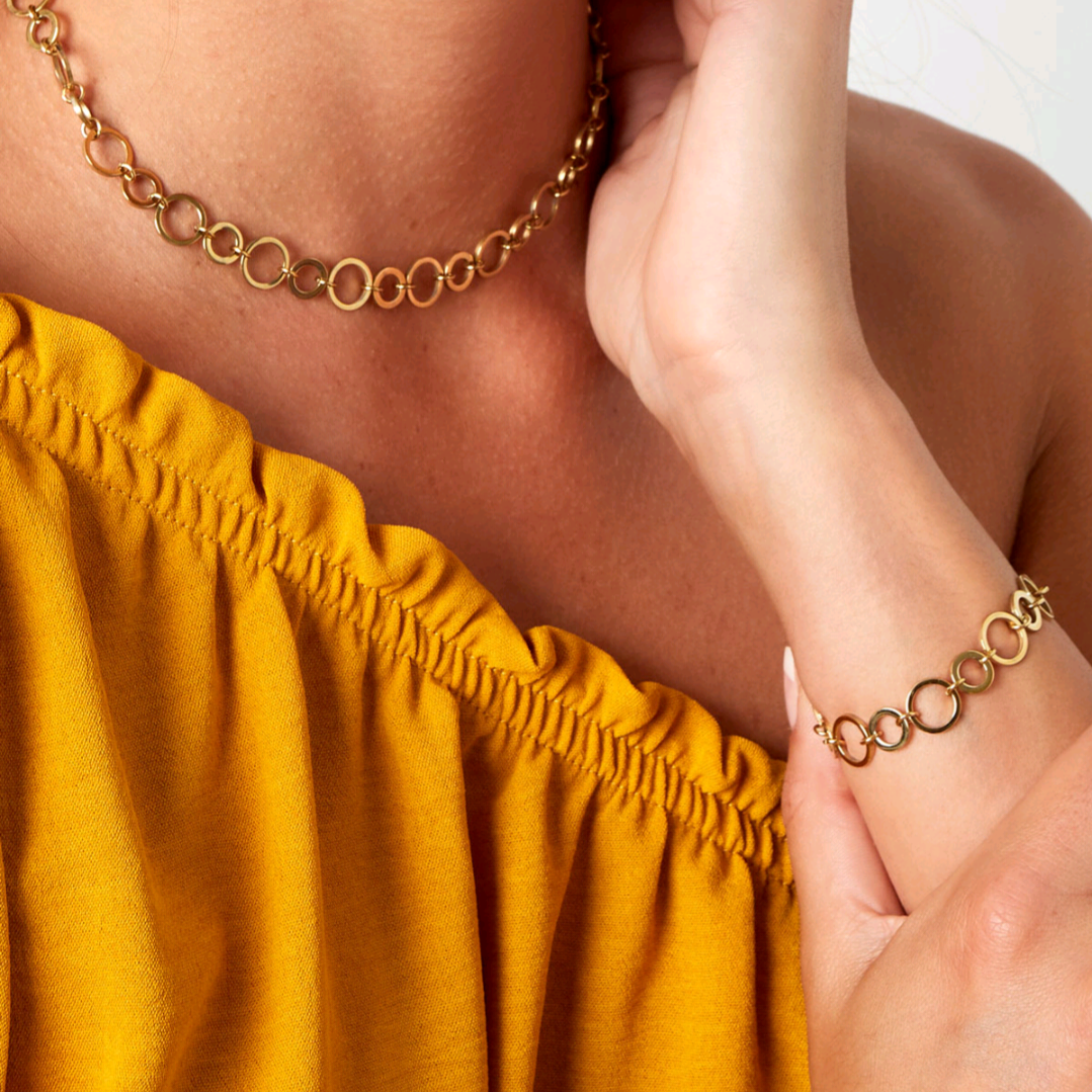 Armband met ronde schakels - goud