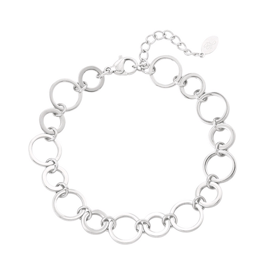 Armband met ronde schakels - zilver