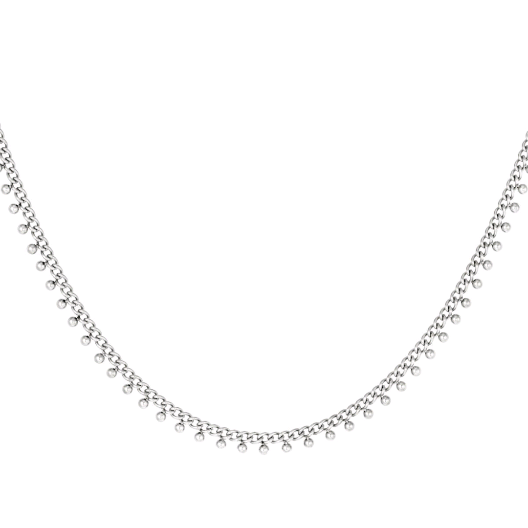 Stippen ketting - zilver