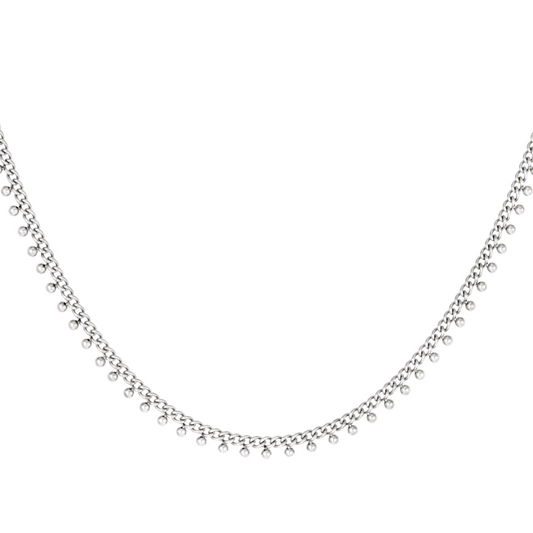 Stippen ketting - zilver