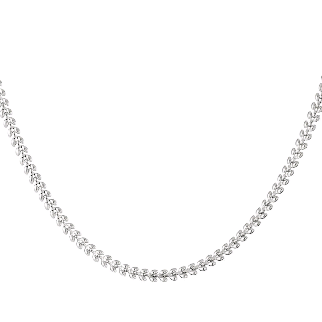 Blaadjes ketting - zilver