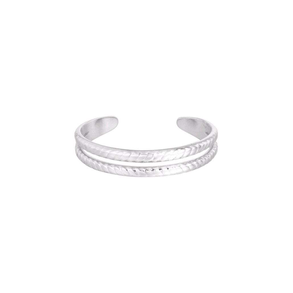 Dubbel gevlochten ring - zilver