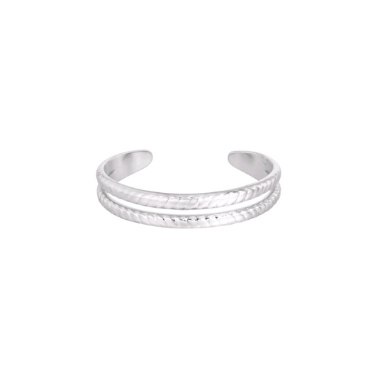 Dubbel gevlochten ring - zilver