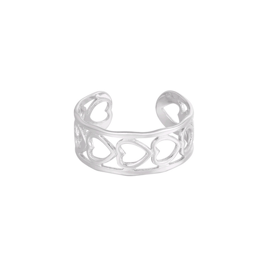 Hartjes ring - zilver