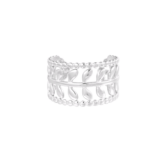 Blaadjes ring - zilver