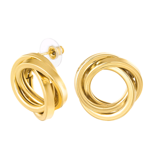 Oorbellen tripple ring - goud