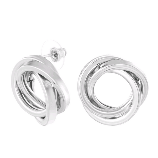 Oorbellen tripple ring - zilver