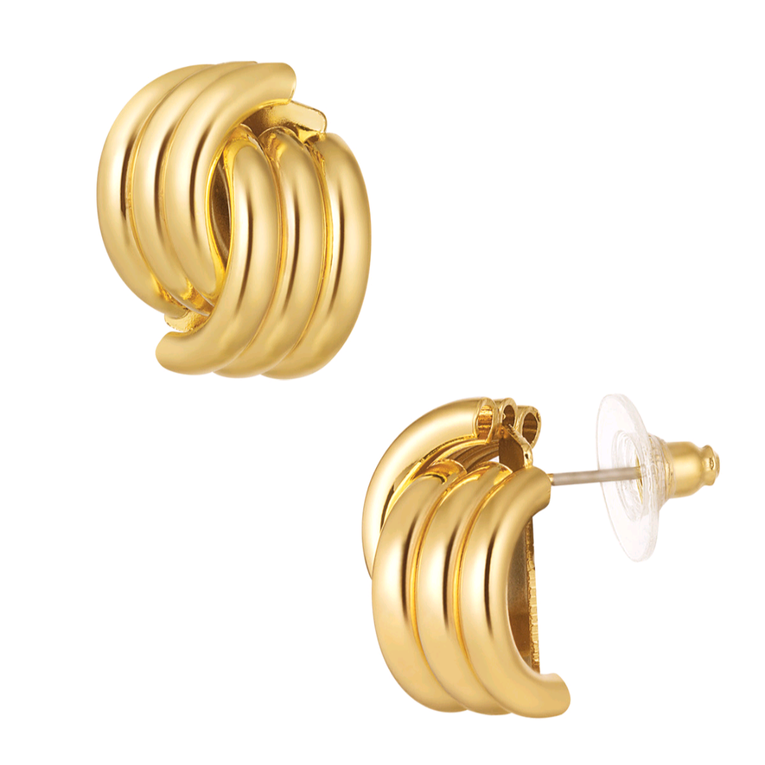 Oorbellen gekruiste schakel - goud
