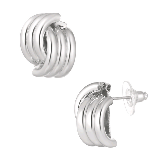 Oorbellen gekruiste schakel - zilver