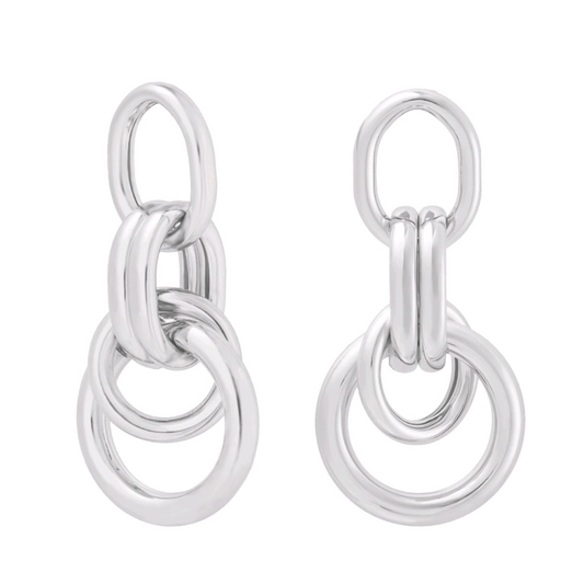 Oorbellen schakel party - zilver