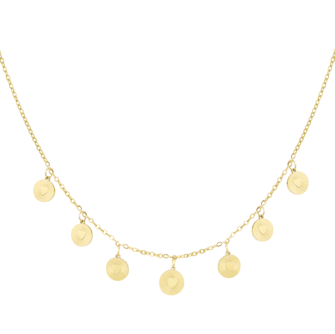 Ketting hartjes coins - goud