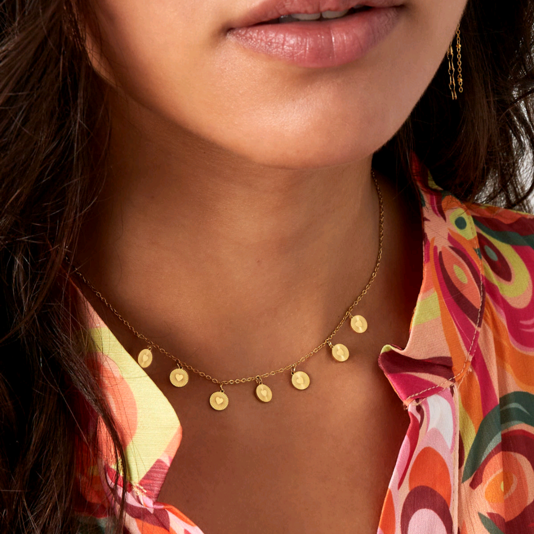 Ketting hartjes coins - goud