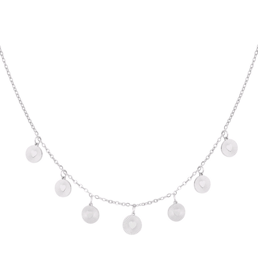 Ketting hartjes coins - zilver