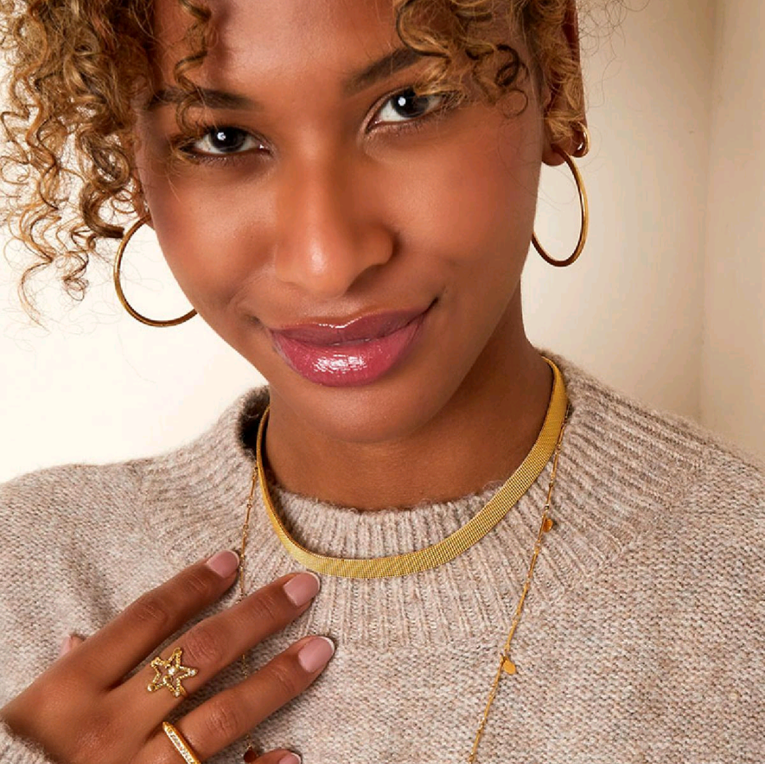 Edelstalen ketting elegant - goud