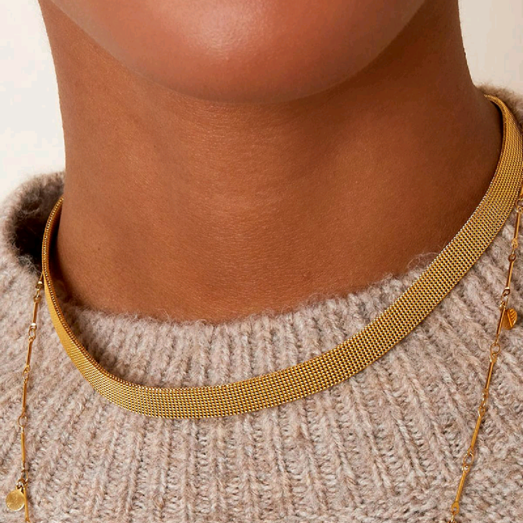 Edelstalen ketting elegant - goud