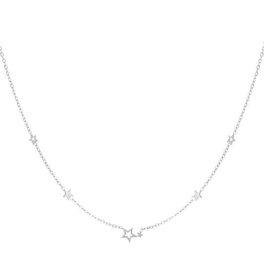 Sterren ketting - zilver