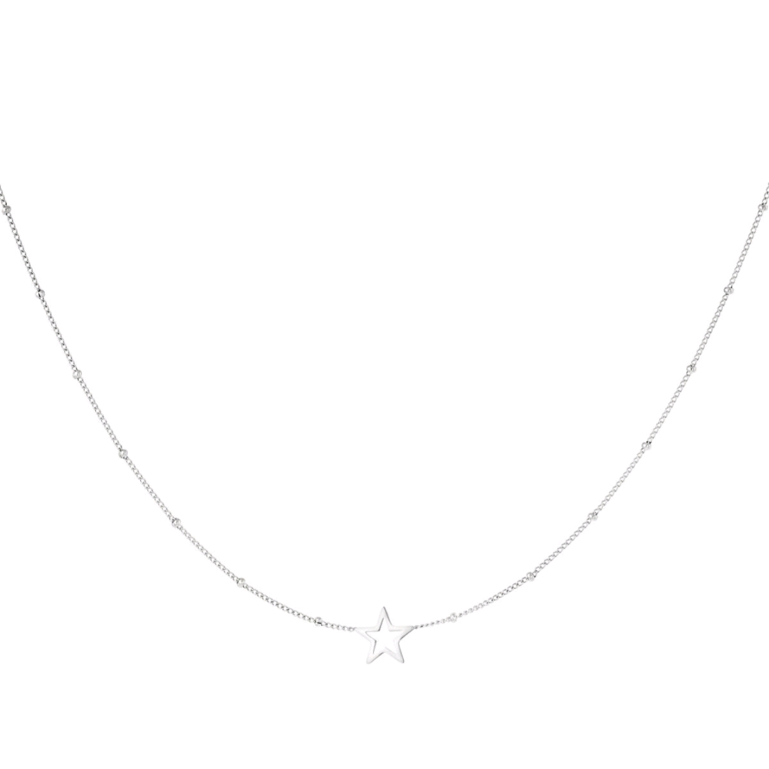 Ketting open ster - zilver