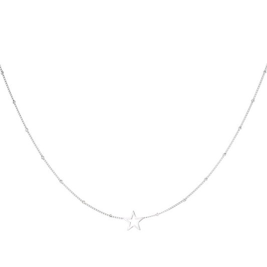 Ketting open ster - zilver