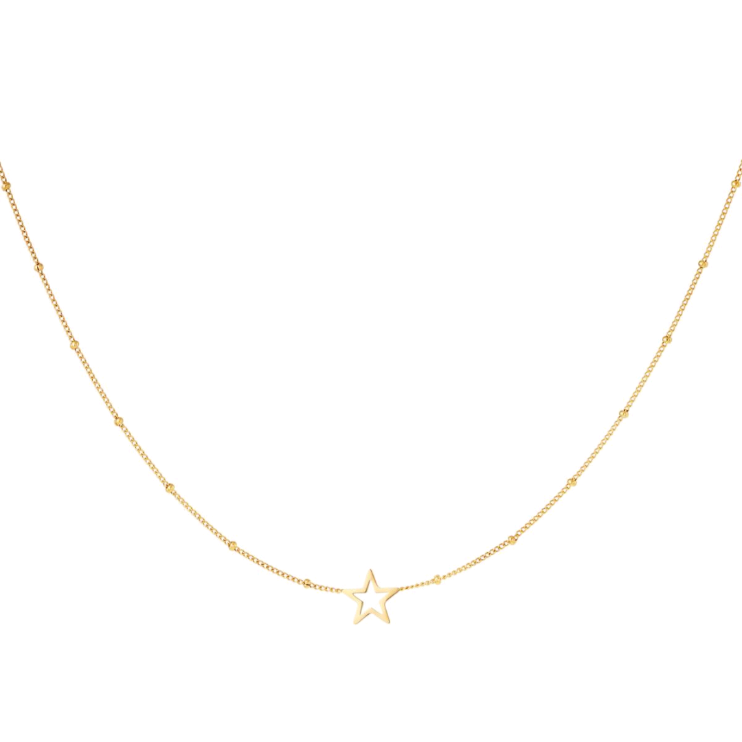 Ketting open ster - goud