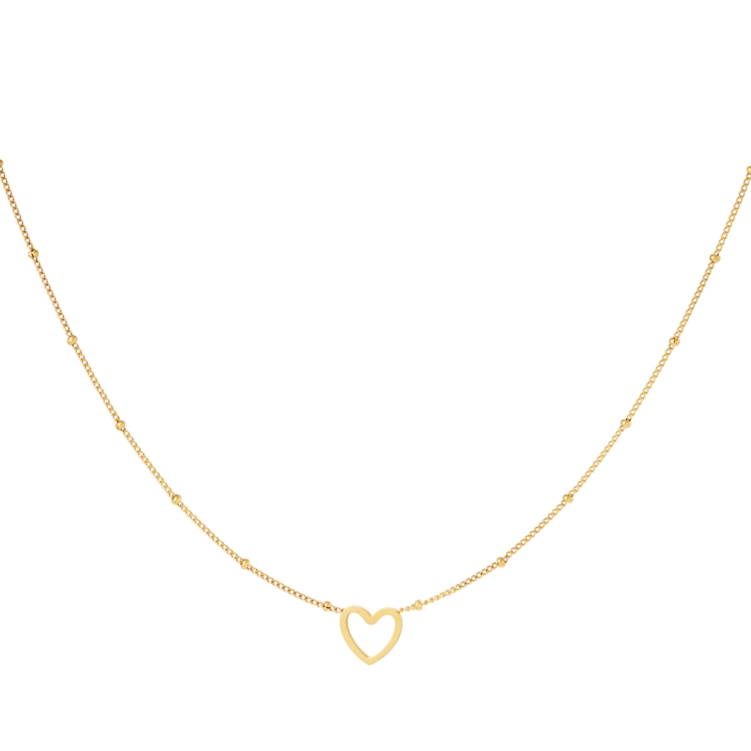 Ketting open hart - goud