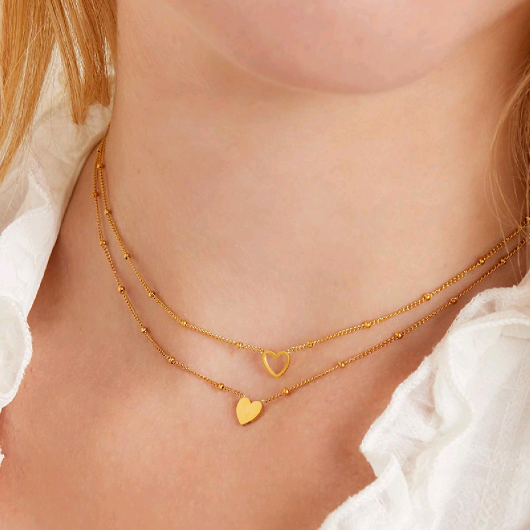 Ketting open hart - zilver