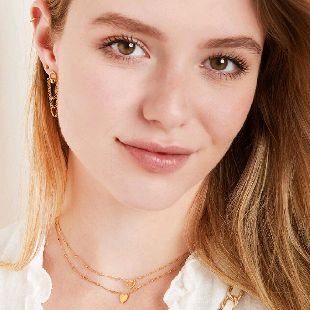 Ketting open hart - goud