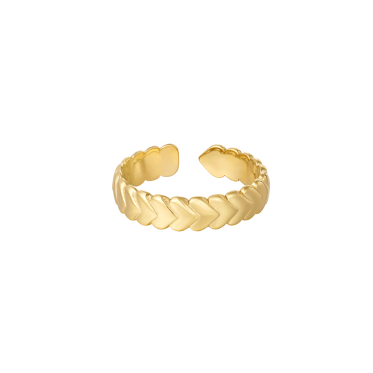 Ring hartjes - goud