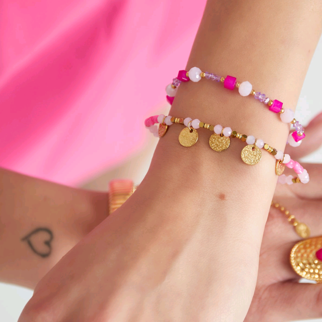 Armband free your mind - roze