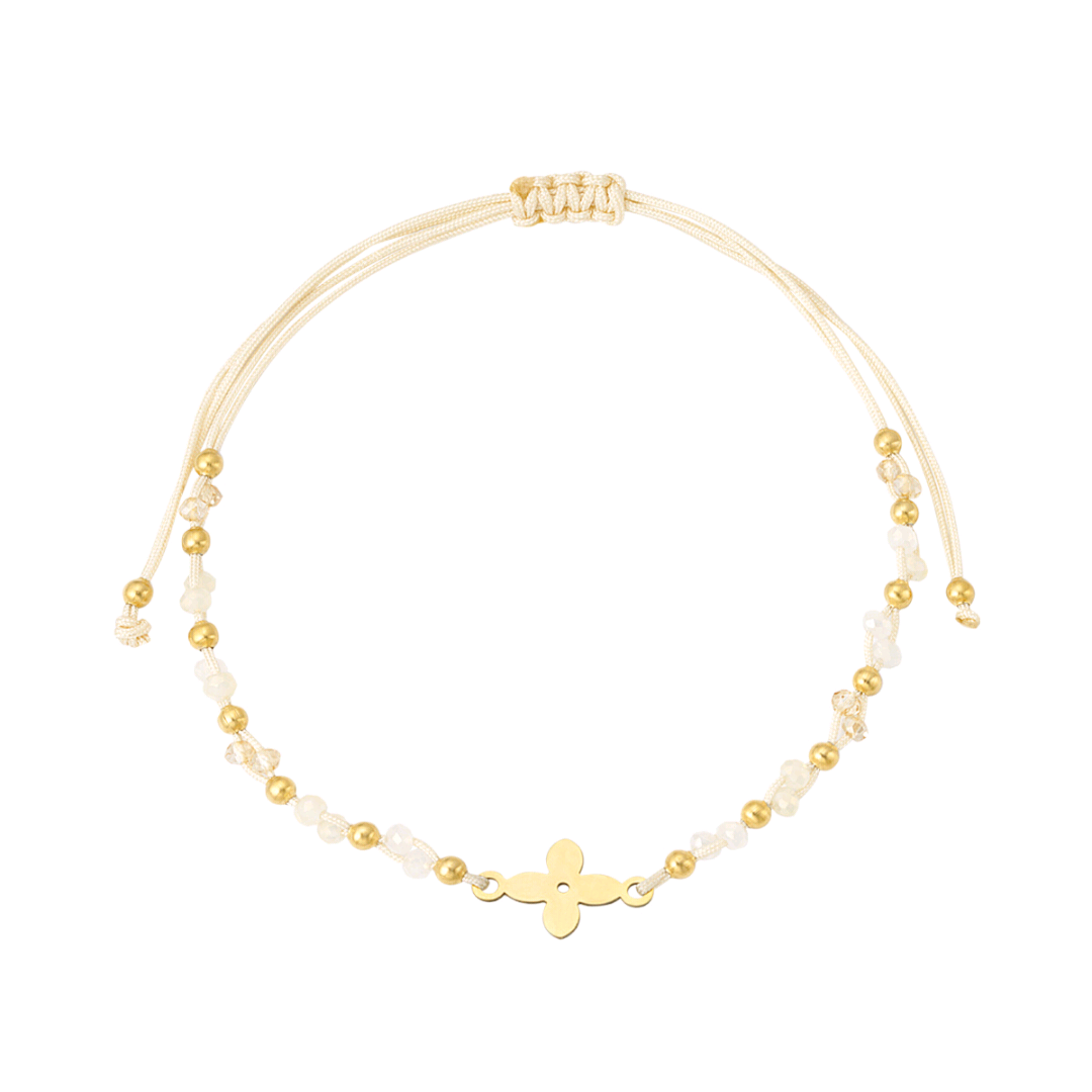 Zomerarmband met kralen - beige