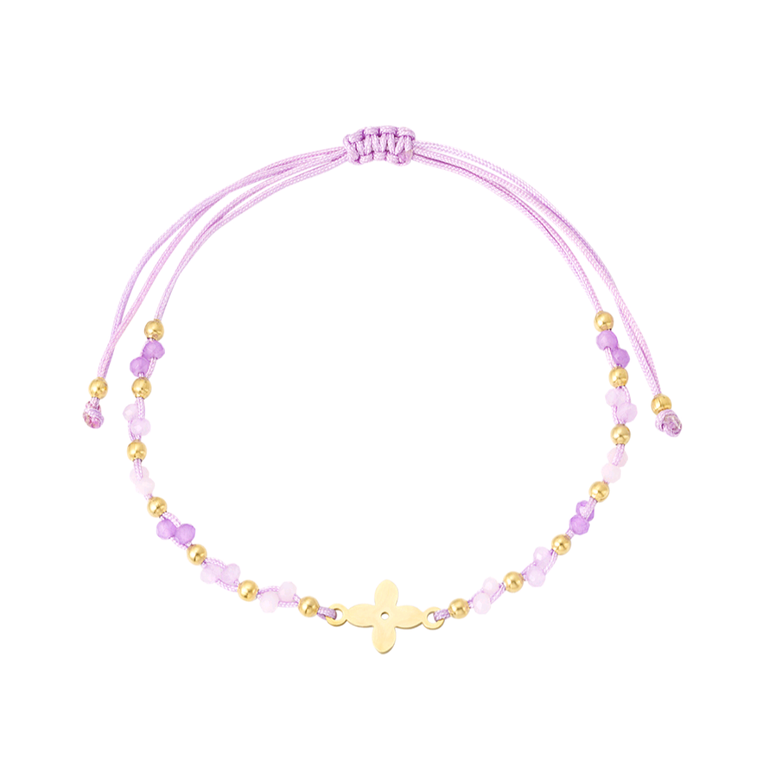 Zomerarmband met kralen - lila