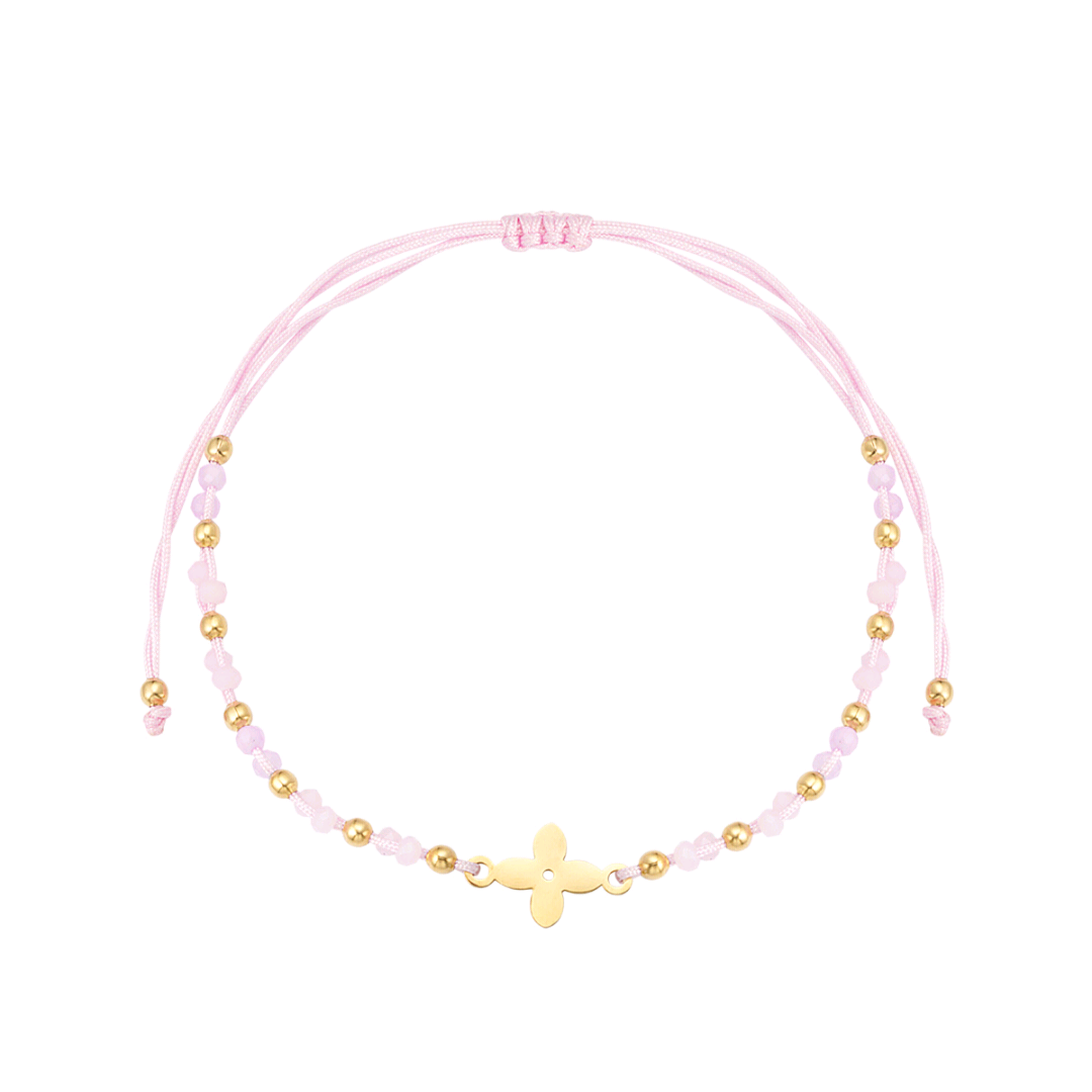 Zomerarmband met kralen - roze