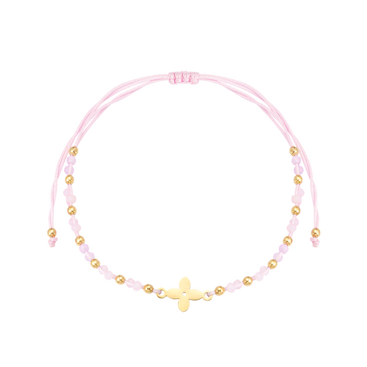 Zomerarmband met kralen - roze