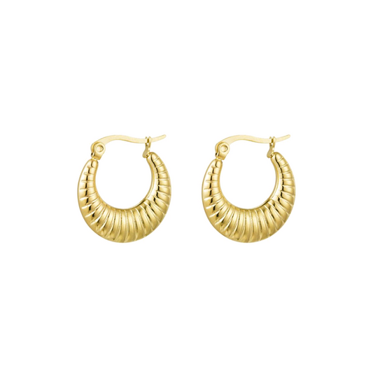 Oorbellen basic met print - goud
