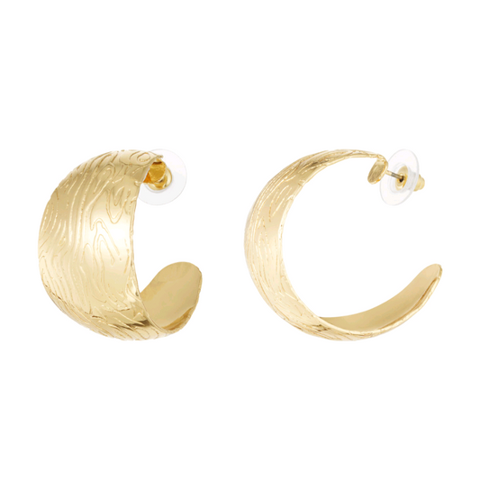 Ronde oorbellen met patroon - goud