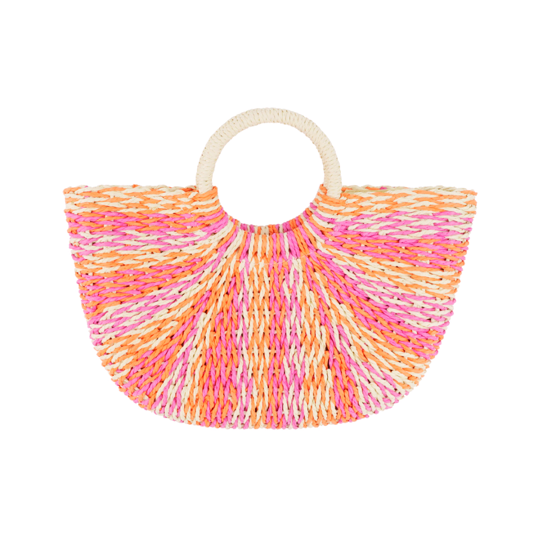 Strandtas eyecatching good - oranje&roze
