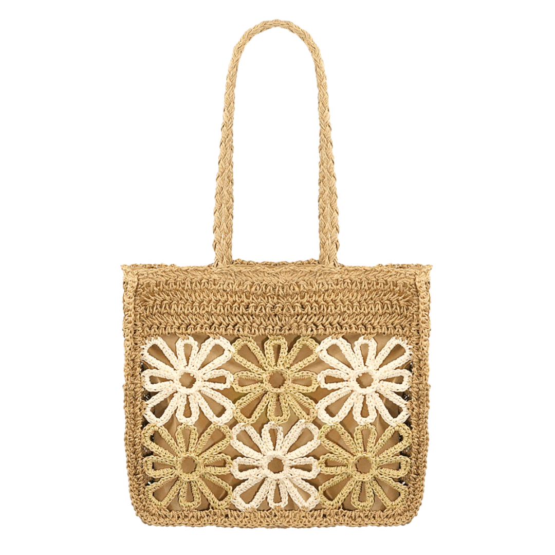 Strandtas flower future - beige