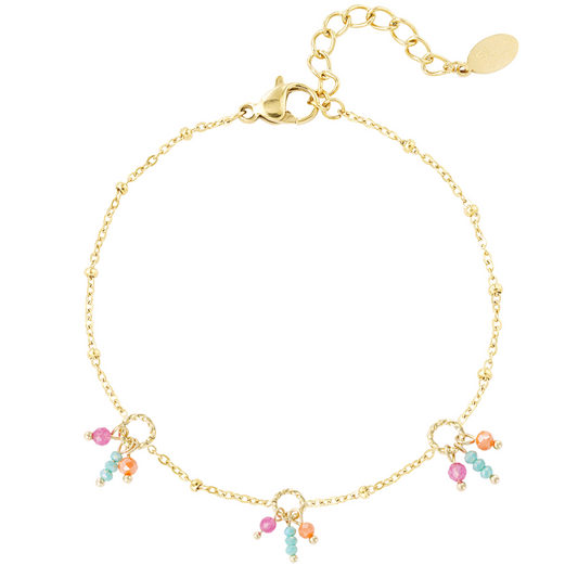 Enkelbandje zomer fiesta - blauw roze