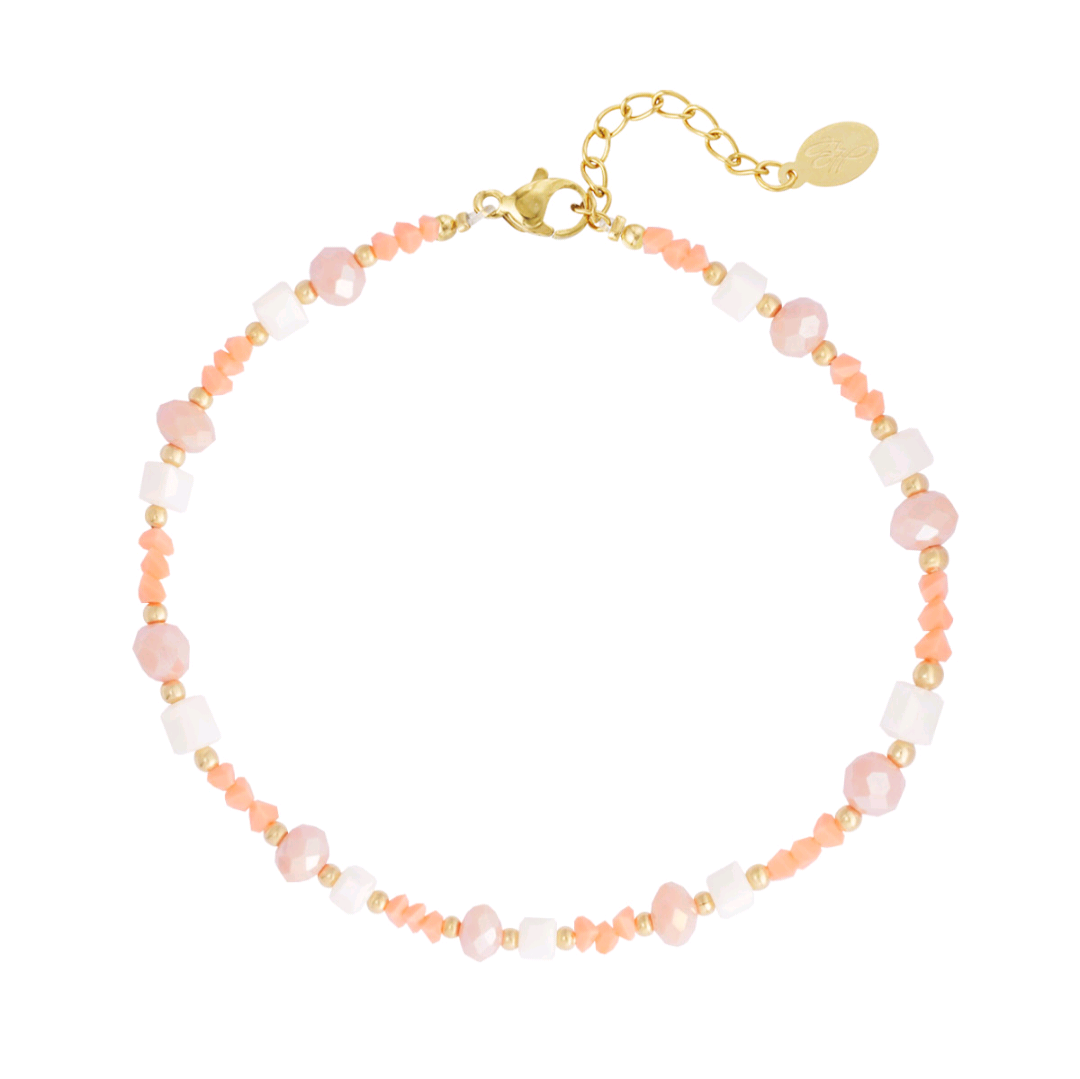 Strand vibe enkelbandje - oranje/goud