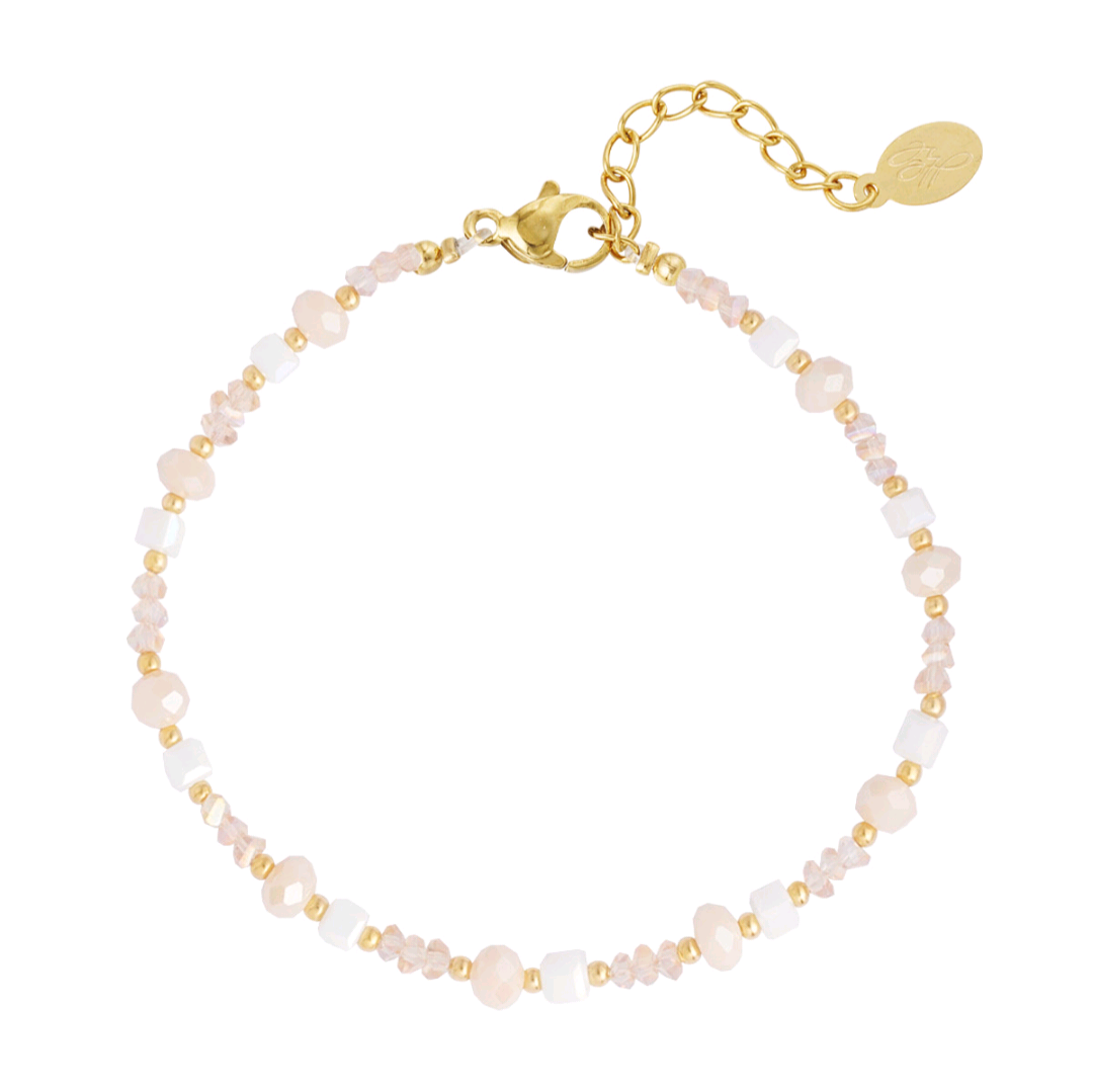 Strand vibe enkelbandje - beige/goud