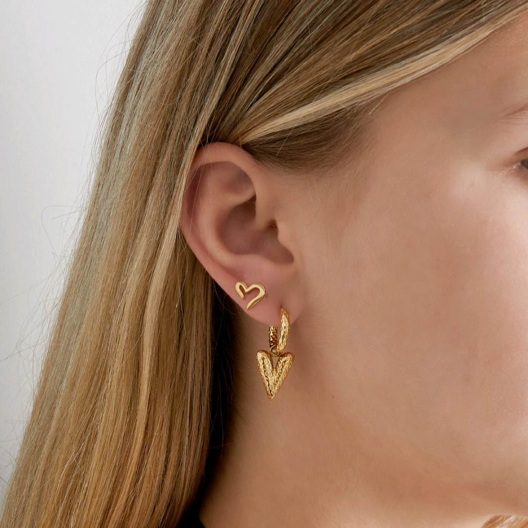 Oorbellen open your heart - zilver