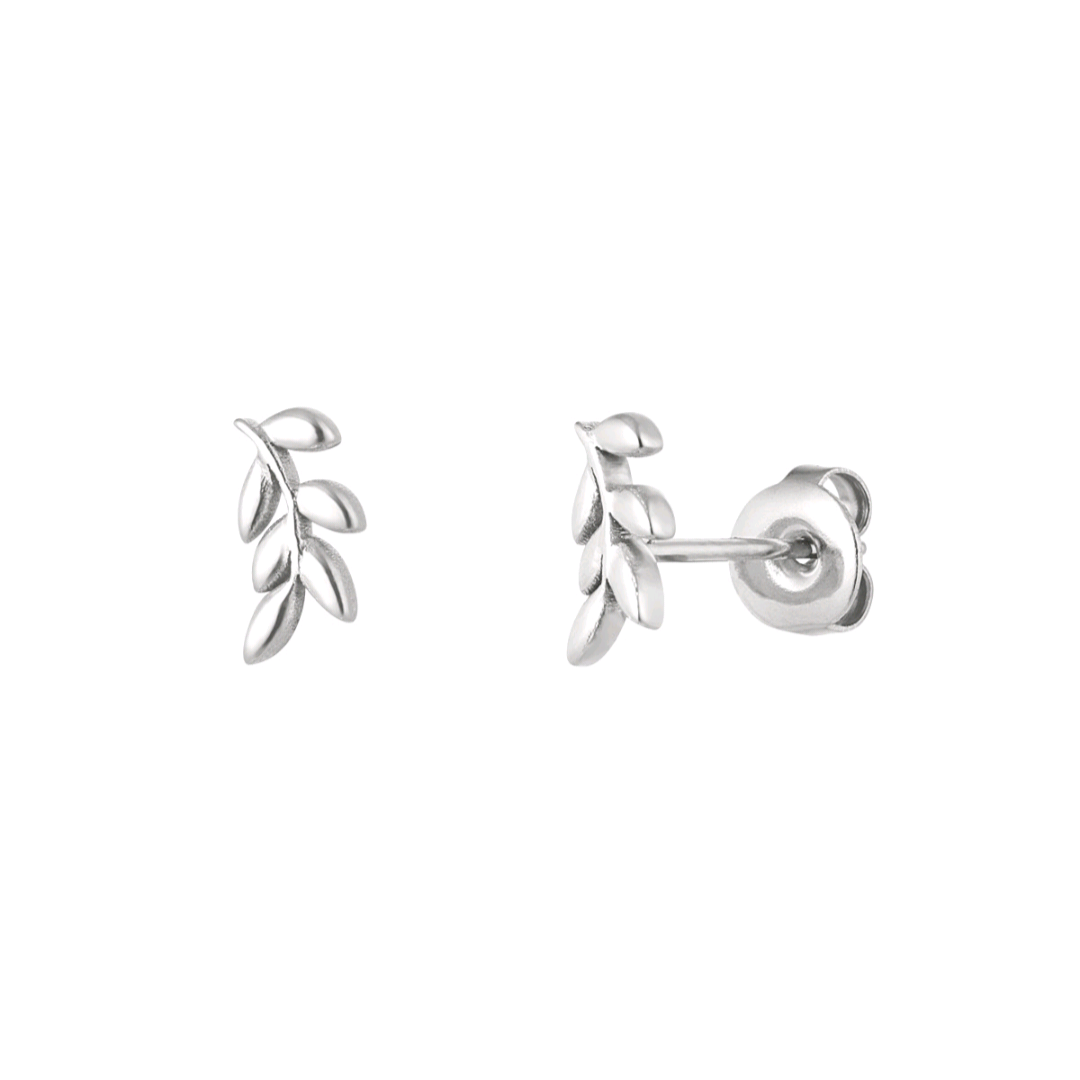 Oorstekers blaadjes - zilver