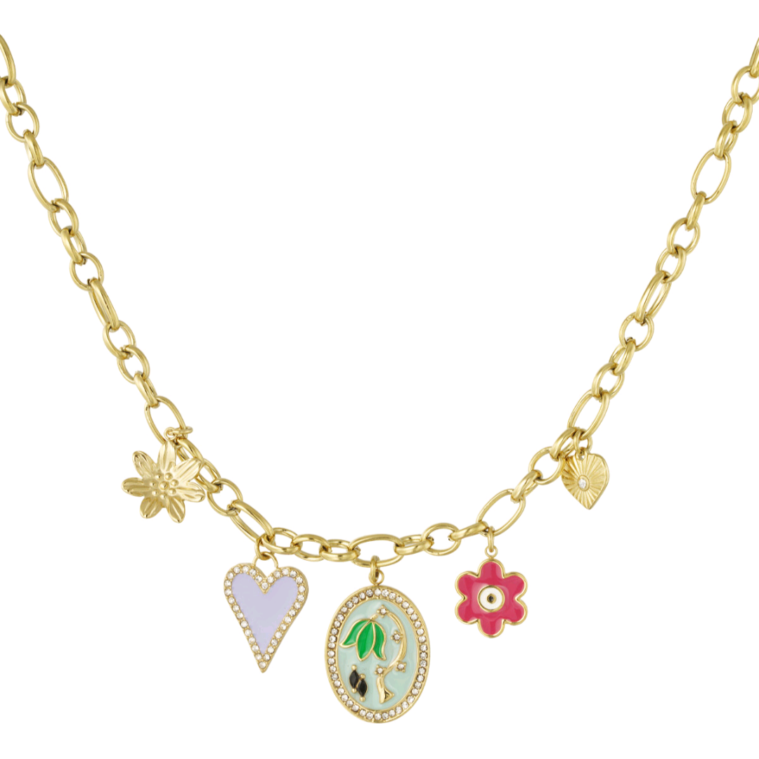 Bedelketting roses road - goud