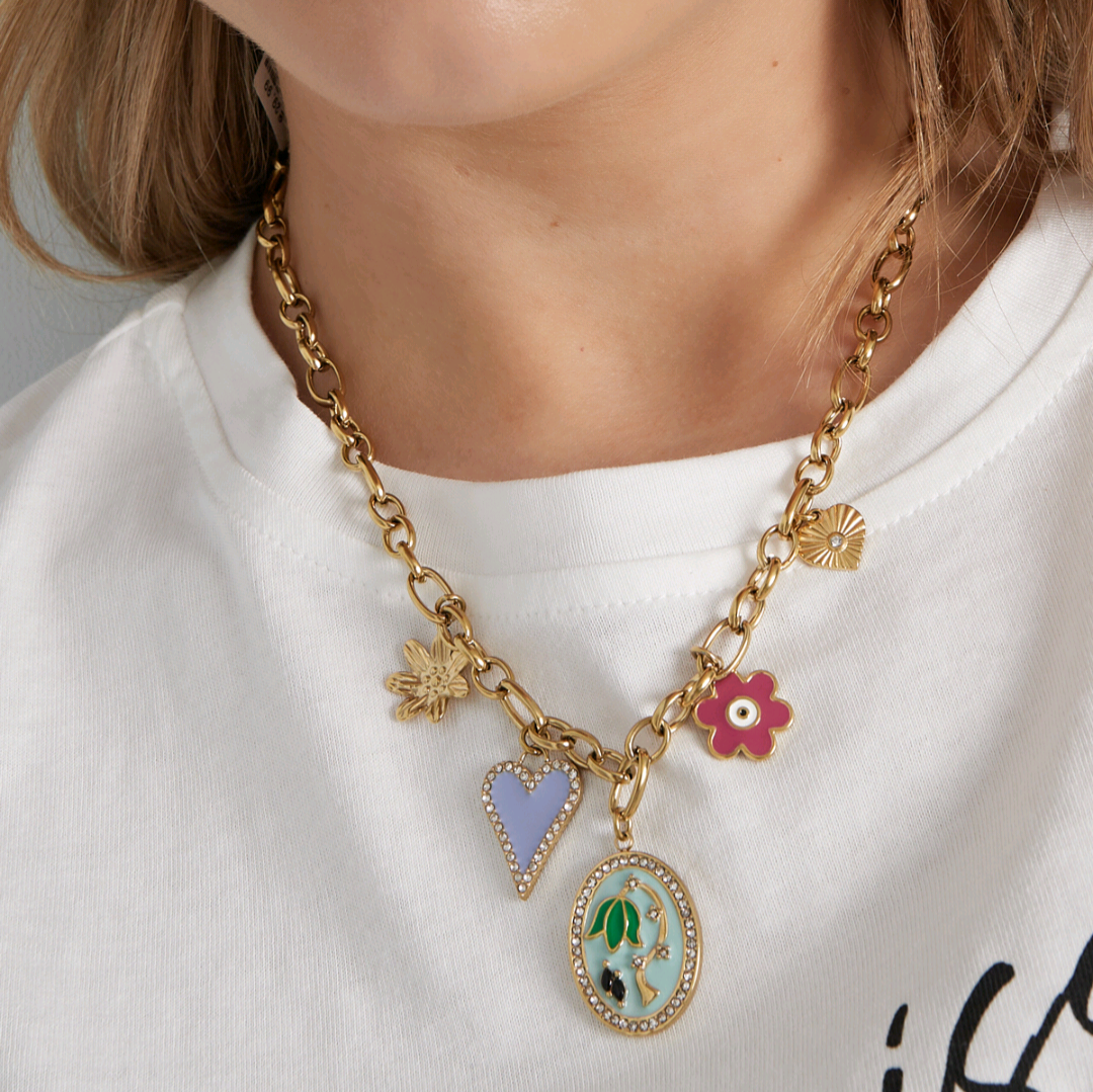 Bedelketting roses road - goud